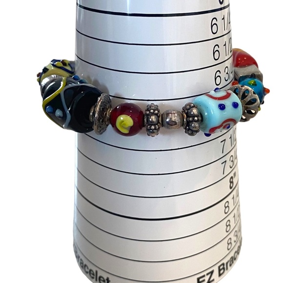 Silpada Sterling silver 925 chain bracelet charms art glass lampwork toggle - Picture 10 of 12